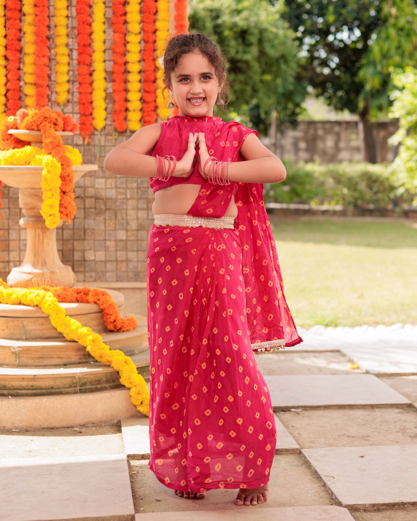 Twisted Bliss Pink Silk Draped Saree