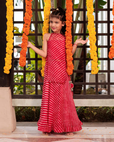 Lehriya Lush Red Doria Coord Set