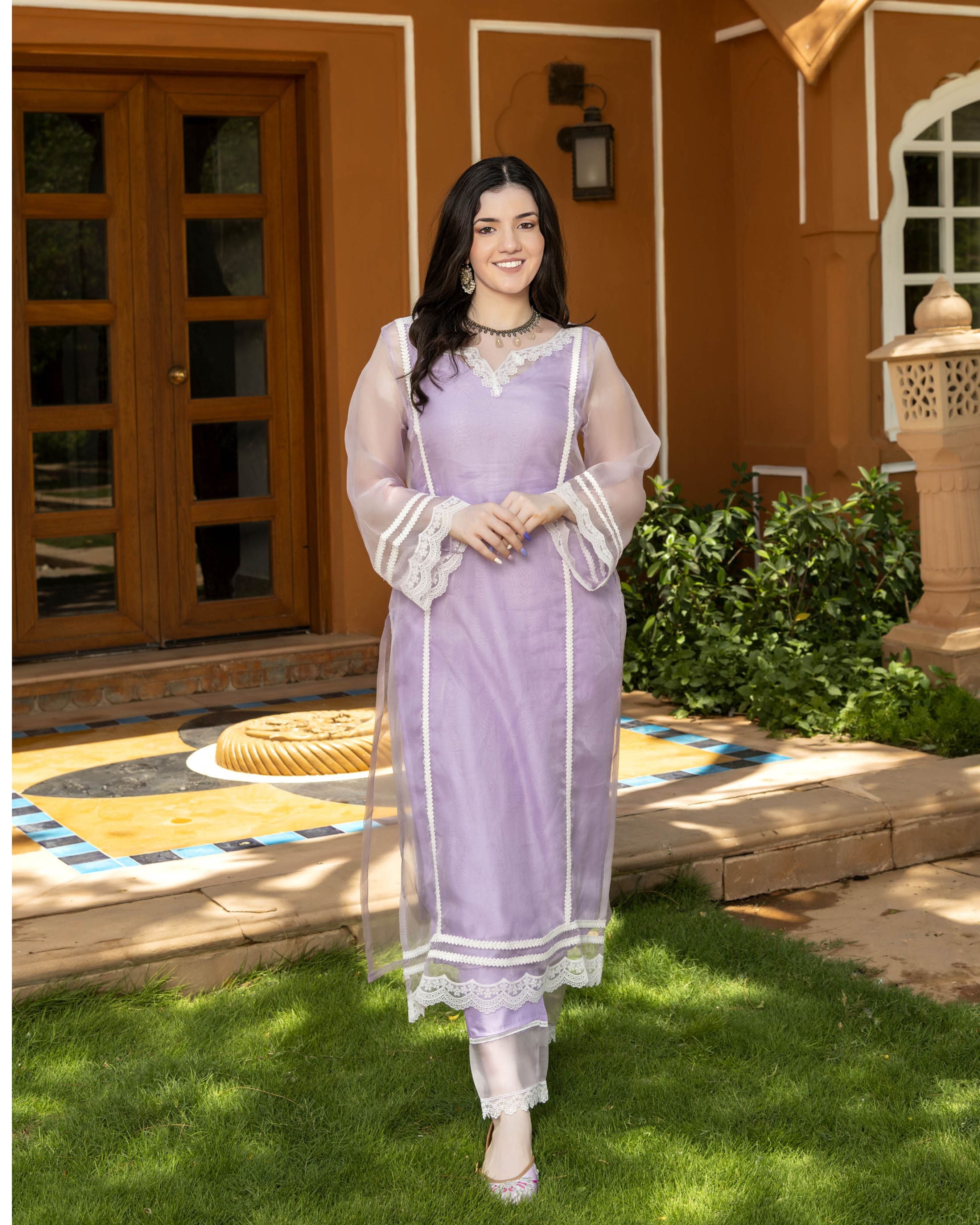 Buy Grace Organza Straight Kurta Set Online in India at Best Price