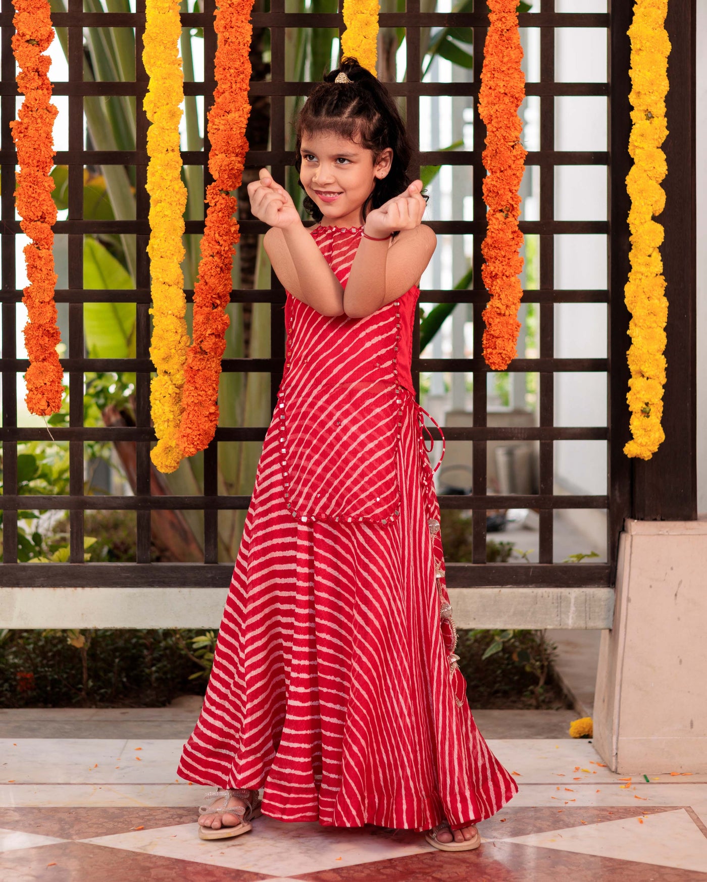 Lehriya Lush Red Doria Coord Set