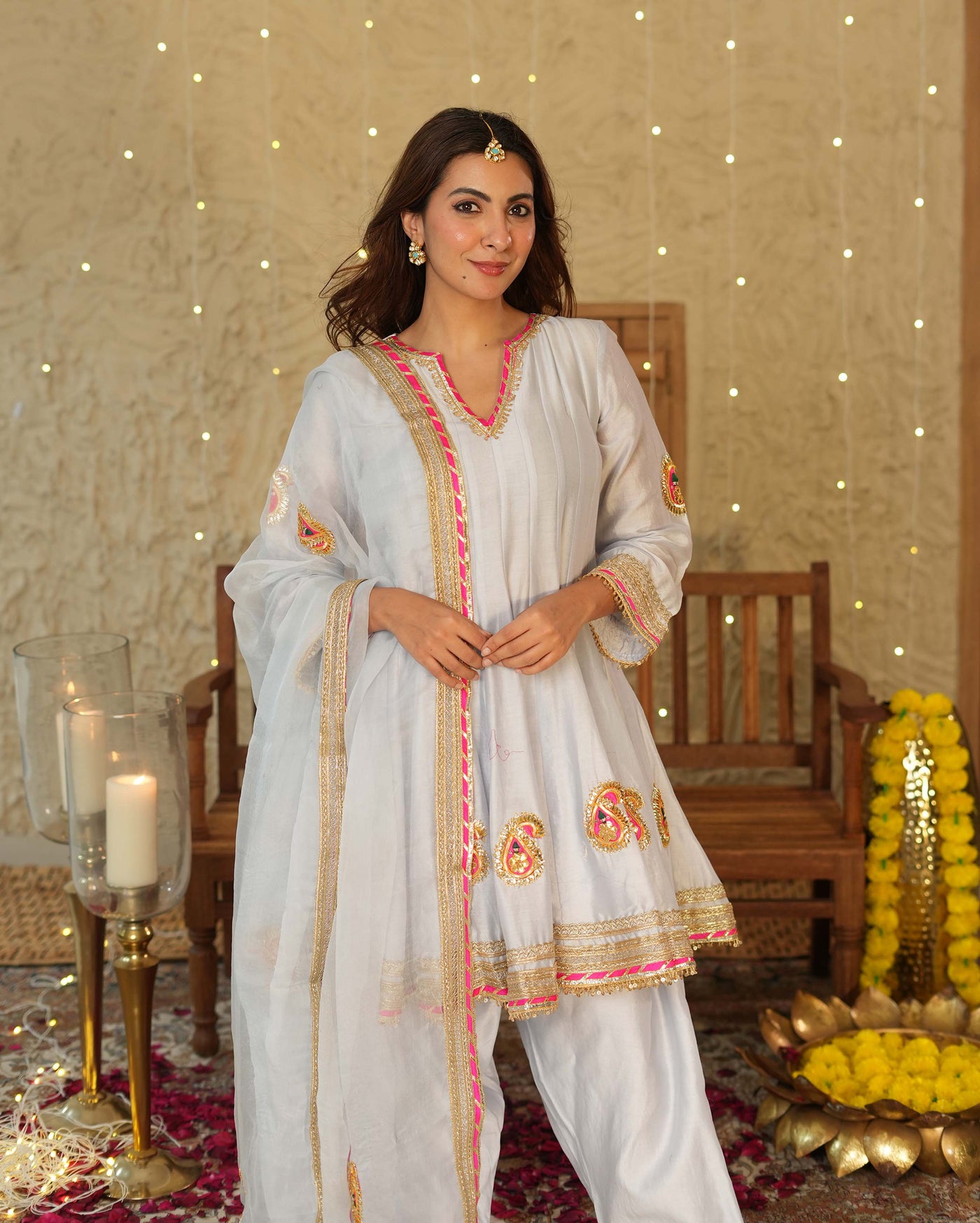 Vaani Light Blue Solid Chanderi Suit Set