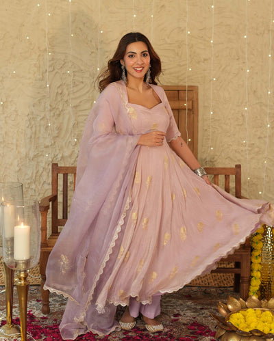 Aarati Lavender Jacquard Suit Set