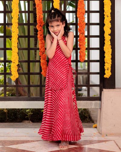 Lehriya Lush Red Doria Coord Set