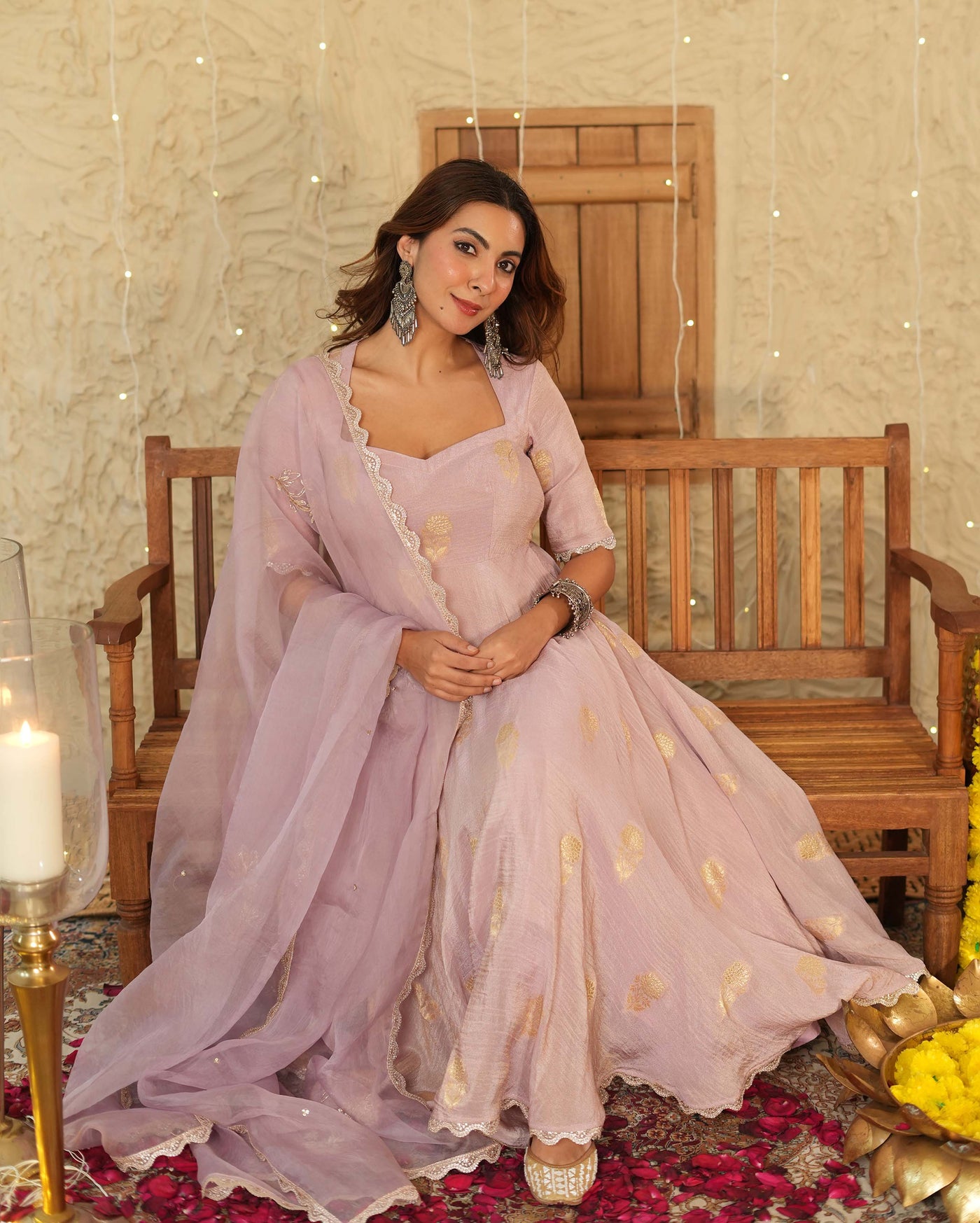 Aarati Lavender Jacquard Suit Set