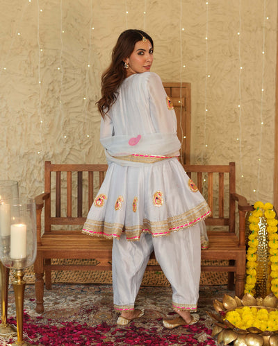 Vaani Light Blue Solid Chanderi Suit Set